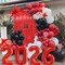Graduation Balloon Arch Kit 2026 Graduation Party Decorations, Different Sizes 5 12 18 Inch Red Black Graduations Balloons Arch with Class of 2026 Cake Toppers, Fringe Curtain, Star & 2026 Balloons